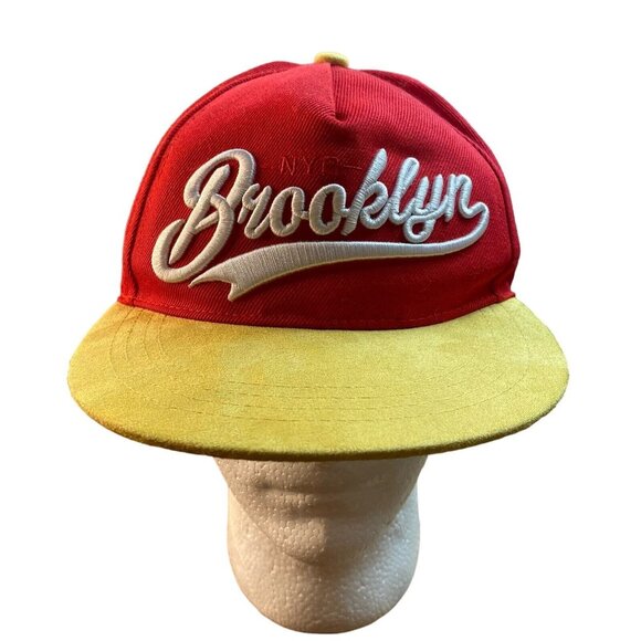 Brooklyn New York hat Red yellow SnapBack baseball cap no tag - Picture 1 of 5